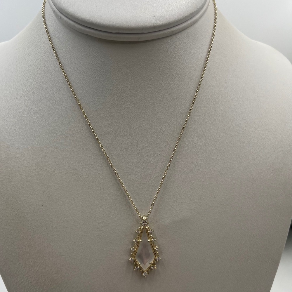 Kendra Scott Shelly 14kt
Gold-Plated Mother of Pearl
Embellished CZ Necklace
